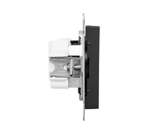 Механизм розетки, 16А, без заземления, без шторок, чёрный Эпика EKF  UP1-SOB-100  EKF