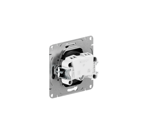 Механизм розетки, 16А, без заземления, без шторок, чёрный Эпика EKF  UP1-SOB-100  EKF