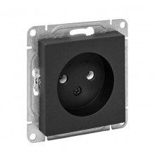 Механизм розетки, 16А, без заземления, без шторок, чёрный Эпика EKF  UP1-SOB-100  EKF