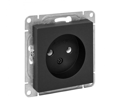 Механизм розетки, 16А, без заземления, без шторок, чёрный Эпика EKF  UP1-SOB-100  EKF