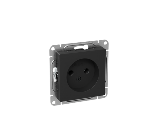 Механизм розетки, 16А, без заземления, без шторок, чёрный Эпика EKF  UP1-SOB-100  EKF