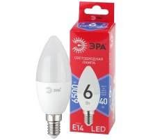 Лампа светодиодная ЭКО LED B35-6W-865-E14 R (диод, свеча, 6Вт, хол, E14)  Б0045339  ЭРА