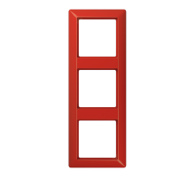 Рамка 3-кратная для вертикальной и горизонтальной установки; термопласт, красная  AS583BFRT  Jung