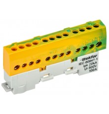 TEKFOR Шина PE "земля" изолированная на универсальном держателе 6х9-12-ЖЗ  TF-NN10-12-KL-K52  IEK