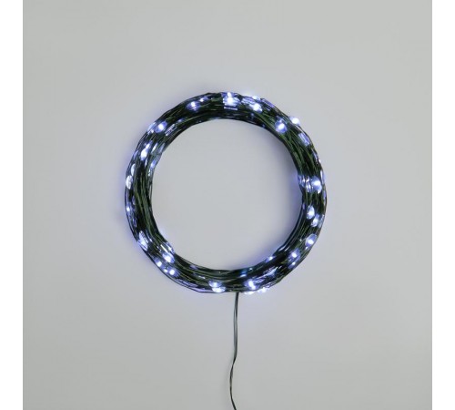 Гирлянда светодиодная Роса с контроллером 20м, 200LED, БЕЛЫЙ, IP20, 230В, зеленый провод  303-265  NEON-NIGHT