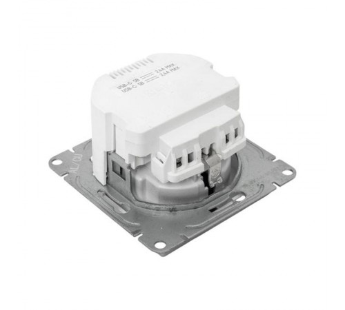 Механизм розетки с USB-C - 2шт, 16А, с заземлением, со шторками, алюминий Эпика EKF  UP1-SOA-111-2USBC  EKF