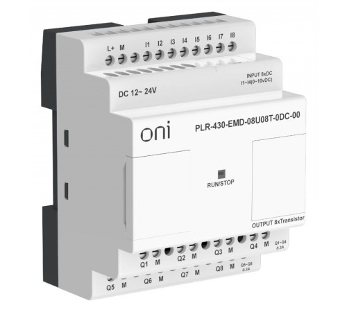 ПЛК 430 Модуль IO 4 DI 4 UI 8 TO 24В DC  PLR-430-EMD-08U08T-0DC-00  ONI