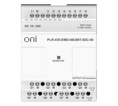 ПЛК 430 Модуль IO 4 DI 4 UI 8 TO 24В DC  PLR-430-EMD-08U08T-0DC-00  ONI