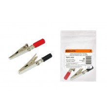 Зажим "крокодил" ЗК 15А 53мм красный/черный (1шт+1шт)  SQ0541-0020  TDM