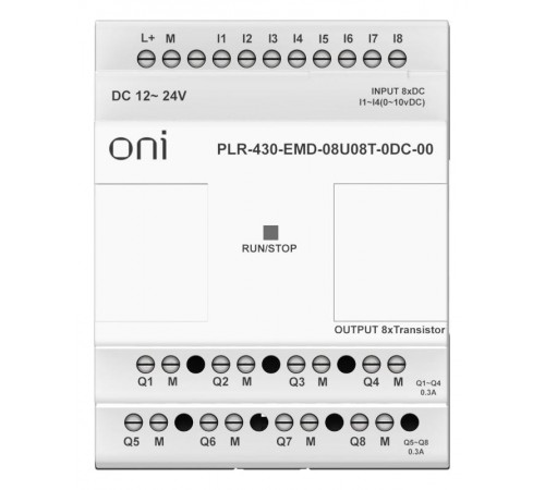 ПЛК 430 Модуль IO 4 DI 4 UI 8 TO 24В DC  PLR-430-EMD-08U08T-0DC-00  ONI