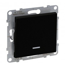 SUNO Переключатель 10АХ 250В с подсветкой. Безвинтовые зажимы. Цвет "Антрацит"  721416  Legrand