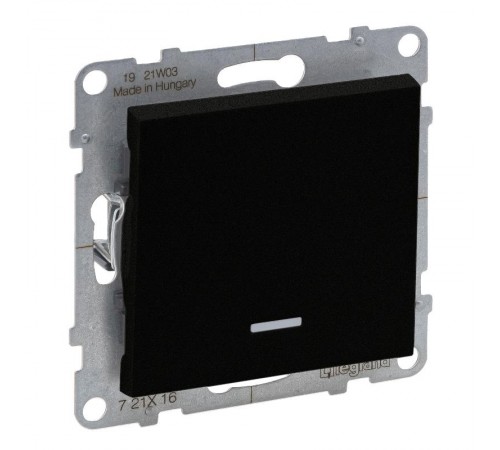 SUNO Переключатель 10АХ 250В с подсветкой. Безвинтовые зажимы. Цвет "Антрацит"  721416  Legrand