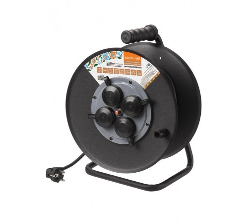 Удлинитель силовой УХз16-004 (метал. катушка, А3, 4 места IP44/20 м КГ 4000 Вт) Народный  SQ1307-0190  TDM