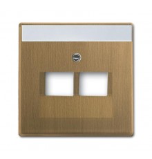 Накладкад.2-постовой телекоммуникац.роз.0214,0215,0217,0218,с полем д.надписи,сер.Династия Латунь античная  1710-0-4083   2CKA001710A4083  ABB