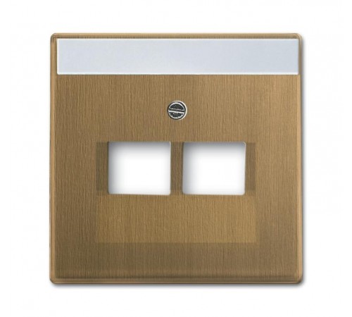 Накладкад.2-постовой телекоммуникац.роз.0214,0215,0217,0218,с полем д.надписи,сер.Династия Латунь античная  1710-0-4083   2CKA001710A4083  ABB