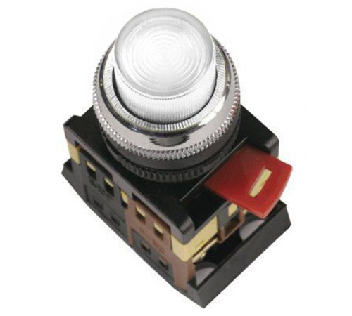 Кнопка ABLFP-22 белый d22мм неон/240В 1з+1р   BBT20-ABLFP-K01  GENERICA