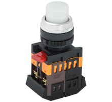 Кнопка ABLFP-22 белый d22мм неон/240В 1з+1р   BBT20-ABLFP-K01  GENERICA