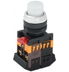 Кнопка ABLFP-22 белый d22мм неон/240В 1з+1р   BBT20-ABLFP-K01  GENERICA