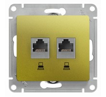 Glossa Фисташковый Розетка 2-ая компьютерная RJ45+RJ45, кат.5E  GSL001085KK  SE