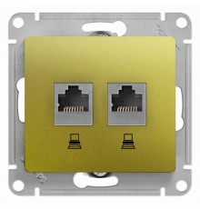 Glossa Фисташковый Розетка 2-ая компьютерная RJ45+RJ45, кат.5E  GSL001085KK  SE