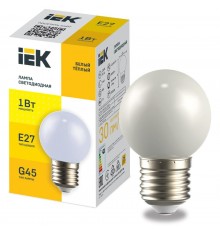 Лампа светодиодная декор. G45 шар 1Вт 230В теплый белый E27 для белт-лайта  LLE-G45-1-230-WW-E27  IEK