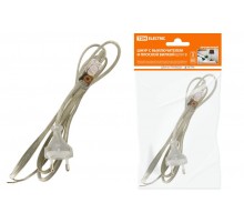 Шнур с выключателем и плоской вилкой ШУ01В ШВВП 2х0,75мм2 2м. прозрачный  SQ1305-0004  TDM