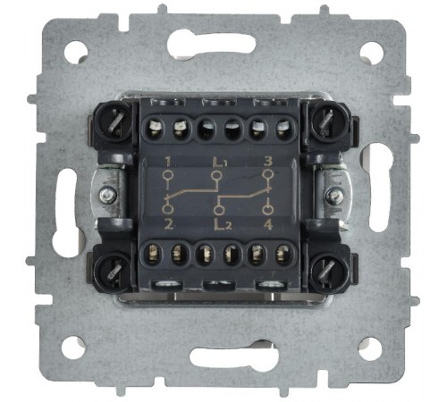 BRITE Выключатель 2-клавишный проходной 10А ВС10-2-6-БрАБ арктический белый   BR-V22-0-10-K91  IEK