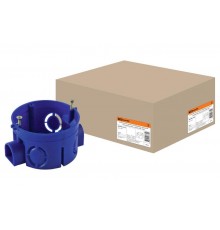 Коробка установочная 68х42 стыковочные узлы, синяя с саморезами  SQ1402-1118  TDM