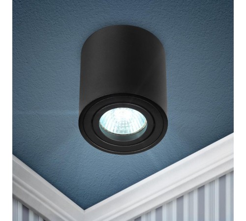 Светильник настенно-потолочный спот OL21 BK MR16/GU10, черный, поворотный  Б0054393  ЭРА
