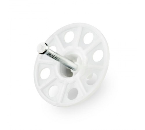 Тарельчатый дюбель гриб с гвоздем для ПМ IN30 белый (100 шт/уп)  PR08.12248  Промрукав