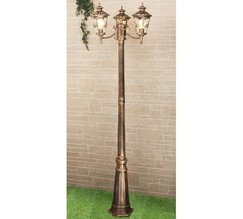 Светильник садово-парковый GLYF-8046F/3 Diadema F/3 черное золото  a030678  Elektrostandard