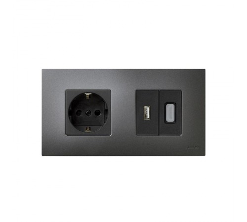 Simon 27 Накладка декоративная на рамку базовую, 2 поста, S27 Play, Arctic, титан  2700627-041  Simon