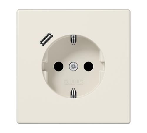Розетка SCHUKO® с USB-зарядным устройством, тип С; термопласт; слоновая кость LS1520-18C Jung