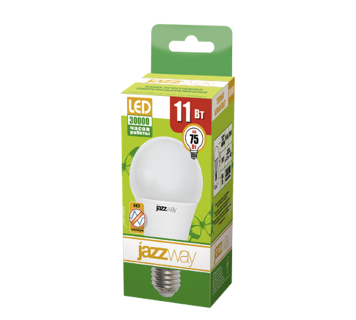 Лампа светодиодная LED 11Вт Е27 220В 3000К PLED- ECO- A60 груша  1033208  Jazzway