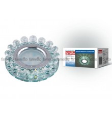 Светильник декор. встраив. Luciole. DLS-L102 GU5.3 CHROME/CLEAR GU5.3. Доп. LED подсветка 3Вт. металл/стекло. Хром/прозр..  09999  Fametto