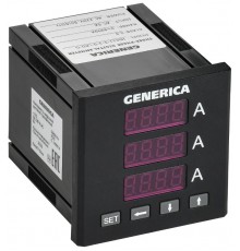 Амперметр цифровой щитовой трехфазный 72х72мм LED  IDA11-5-3-0-LED-G  GENERICA