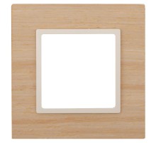 14-5301-11 Рамка на 1 пост, дерево, Эра Elegance, клён+сл.кость  Б0034570  ЭРА