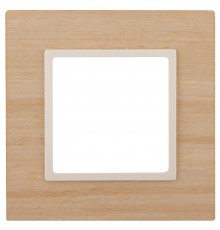 14-5301-11 Рамка на 1 пост, дерево, Эра Elegance, клён+сл.кость  Б0034570  ЭРА