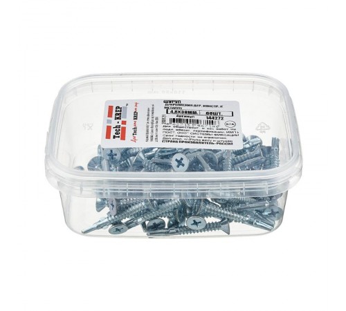 Шуруп для крепления дерева к металлу 4,8х38 (60шт)  144272  Tech-KREP