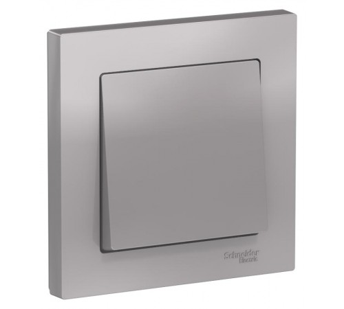 AtlasDesign Алюминий Выключатель 1-клавишный сх.1, 10АХ, (в сборе с рамкой)  ATN000312  SE