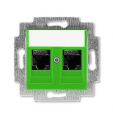 ABB Levit Зелёный Розетка комп. 2-ая 2хRJ45 категория 6  5014H-A61018 67W  2CHH296118A6067  ABB
