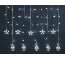 Гирлянда  95 025 NGF-D037-02 (бахрома звезды и снеговики CW 3*0.6м IP20  95025  Navigator