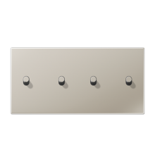 Центральная плата, 2 поста, для горизонтальной установки, тумблеры 2+2, цилиндр; металл; нержавеющая сталь; LS1912  ES12-250R1  Jung