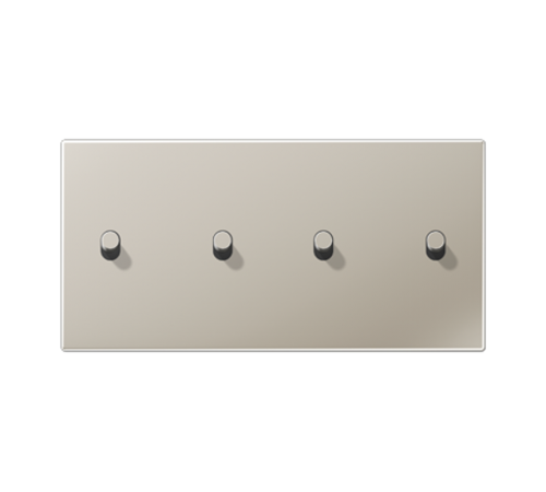 Центральная плата, 2 поста, для горизонтальной установки, тумблеры 2+2, цилиндр; металл; нержавеющая сталь; LS1912  ES12-250R1  Jung