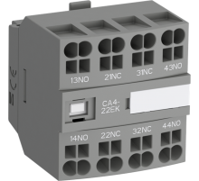 Блок контактный CA4-22NK (2НО+2НЗ) фронтальный с втычными клеммами для реле NF22EK-NF40EK  1SBN010146R1222  ABB