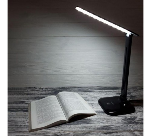 Светильник настольный складной, диммируемый, 10W,100-240V, 4000К, 360*150*150 мм, черный DE1725  29860  FERON