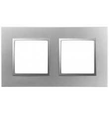 Рамка для розеток и выключателей Elegance 14-5012-03 Classic, на 2 поста, алюминий  Б0060578  ЭРА