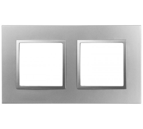 Рамка для розеток и выключателей Elegance 14-5012-03 Classic, на 2 поста, алюминий  Б0060578  ЭРА