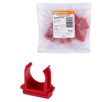 Крепеж-клипса для трубы ПНД 20 мм (10 шт.) красная  SQ0405-0142  TDM