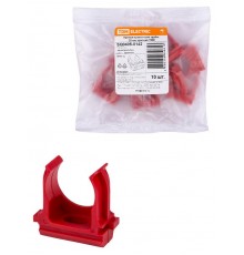 Крепеж-клипса для трубы ПНД 20 мм (10 шт.) красная  SQ0405-0142  TDM
